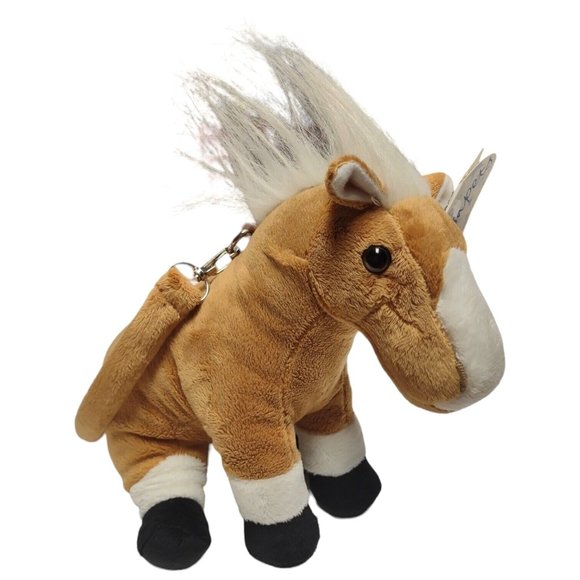 2004 Wishpets "Major" Horse Soft Plush Purse Bag w/Zipper Brown White Stuffed - Picture 10 of 11